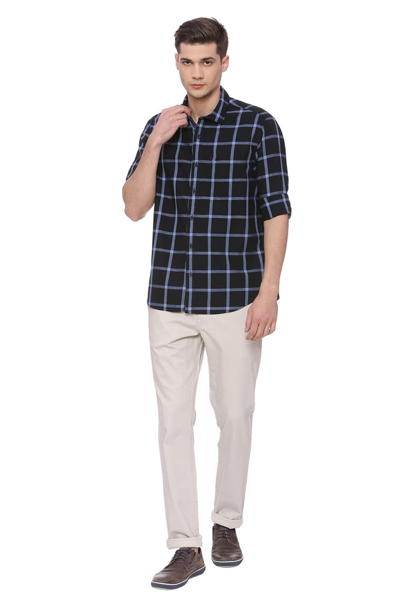 BASICS SLIM FIT CHECKS SHIRT