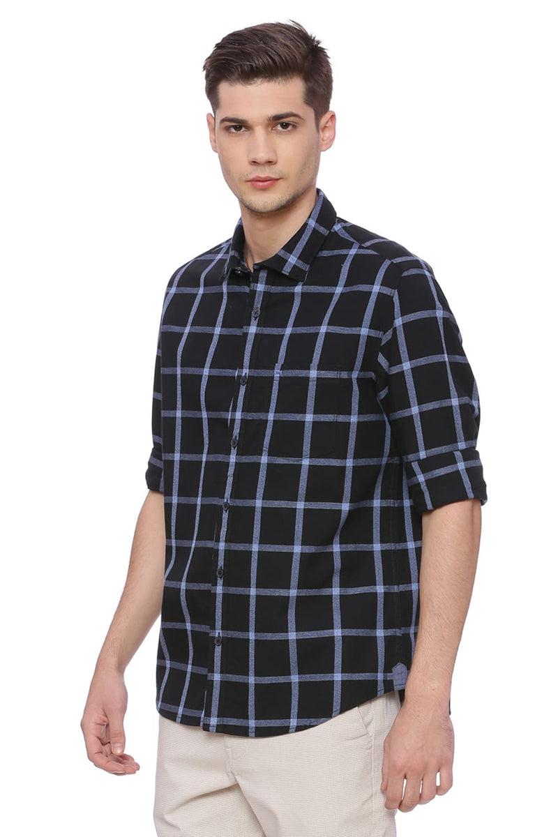 BASICS SLIM FIT CHECKS SHIRT