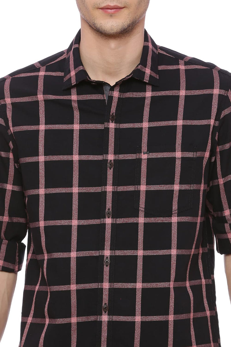 BASICS SLIM FIT CHECKS SHIRT