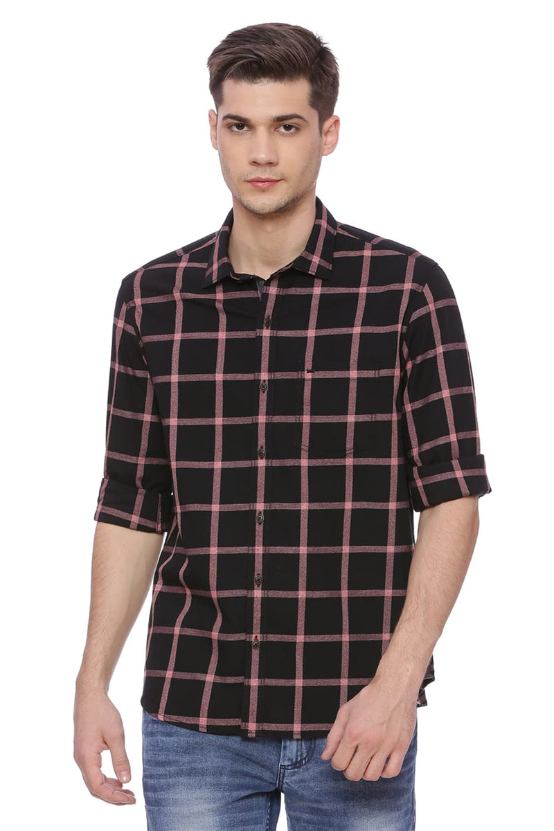 BASICS SLIM FIT CHECKS SHIRT