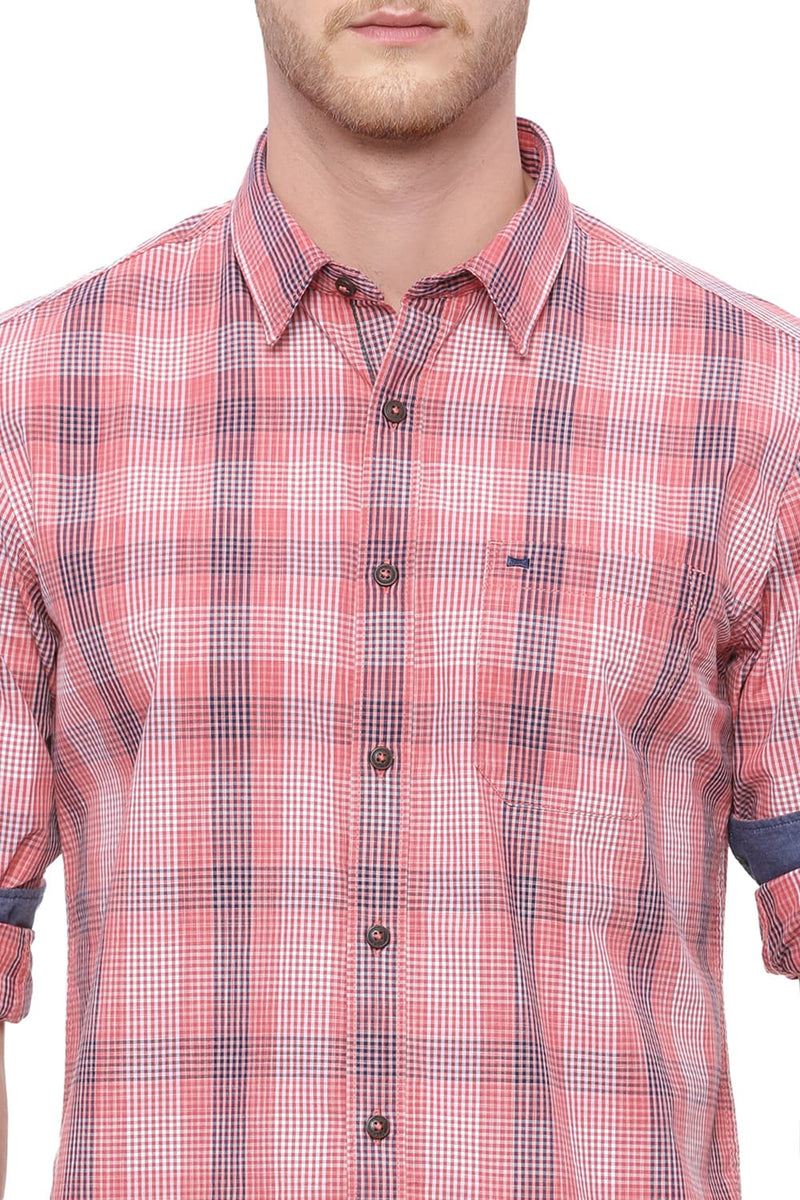 BASICS SLIM FIT CHECKS SHIRT