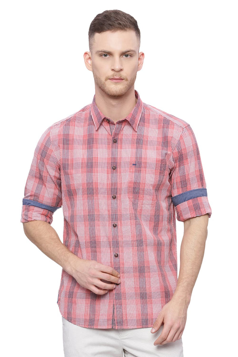 BASICS SLIM FIT CHECKS SHIRT