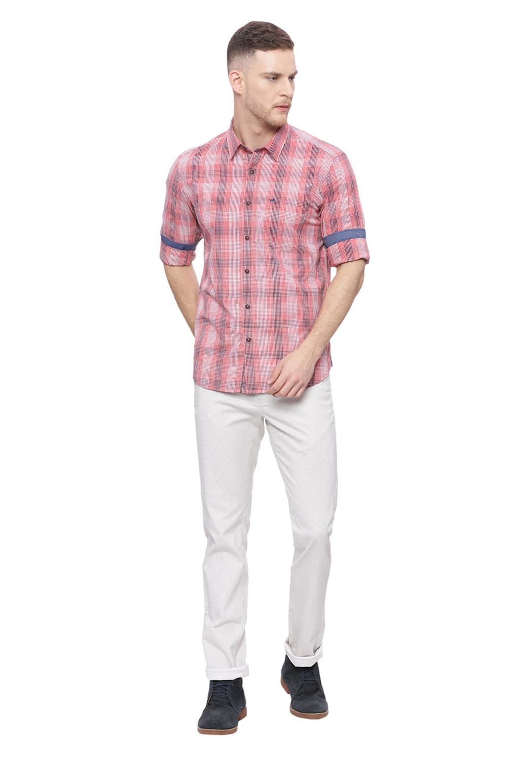 BASICS SLIM FIT CHECKS SHIRT