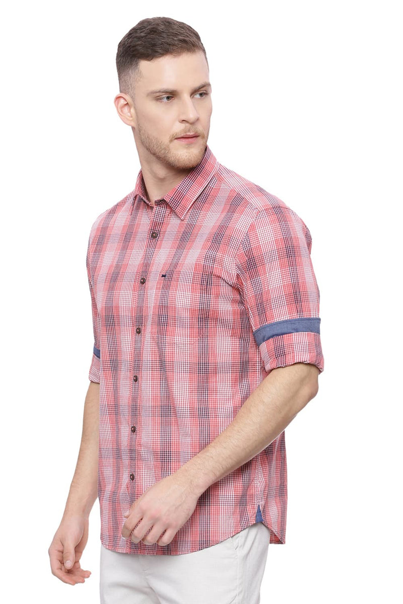 BASICS SLIM FIT CHECKS SHIRT