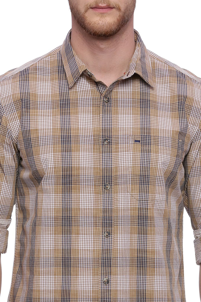 BASICS SLIM FIT CHECKS SHIRT