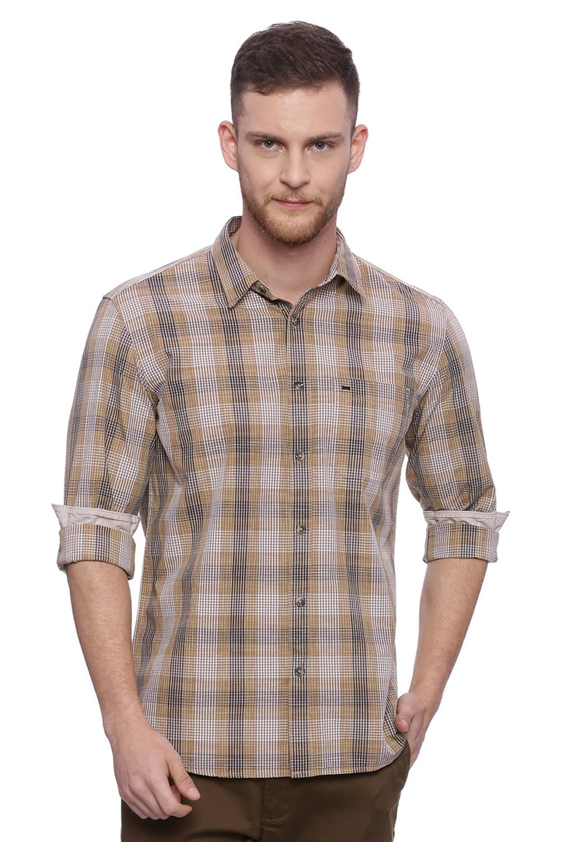 BASICS SLIM FIT CHECKS SHIRT