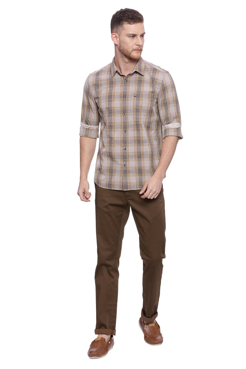 BASICS SLIM FIT CHECKS SHIRT