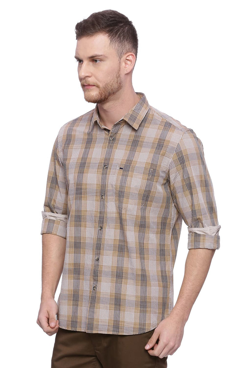 BASICS SLIM FIT CHECKS SHIRT