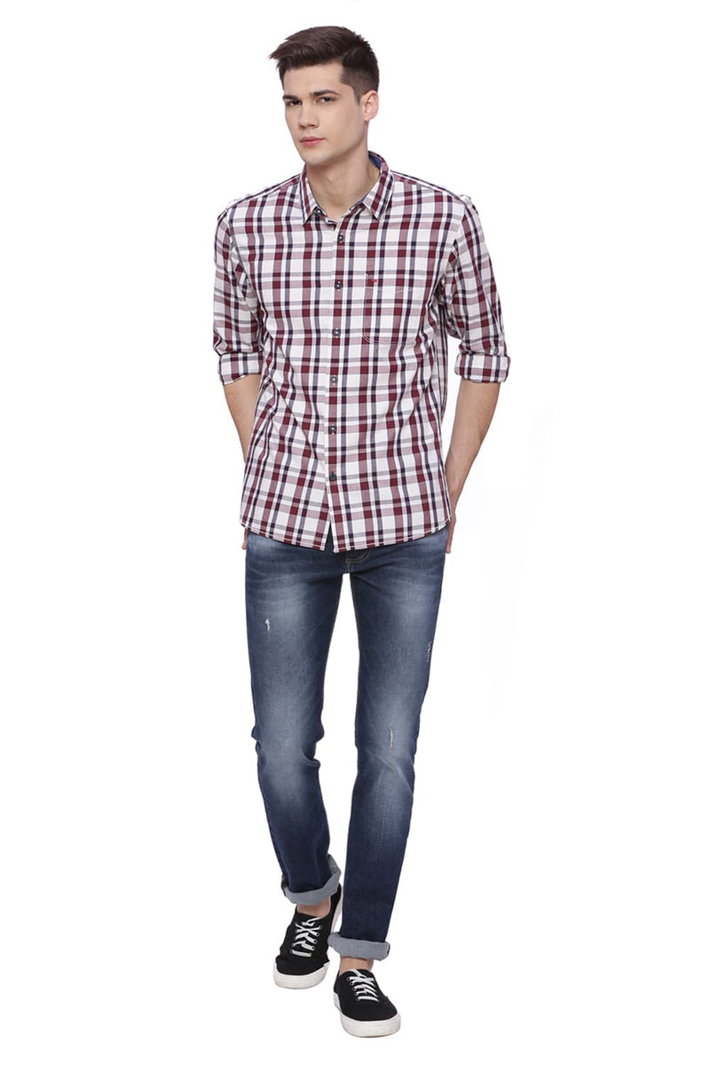 BASICS SLIM FIT CHECKS SHIRT