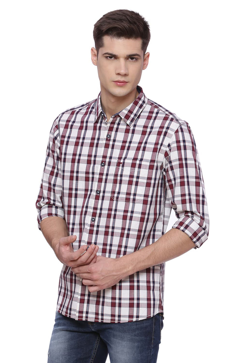 BASICS SLIM FIT CHECKS SHIRT