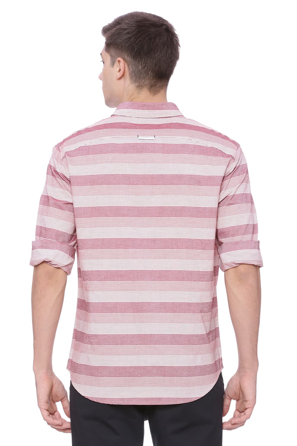 BASICS SLIM FIT STRIPES SHIRT