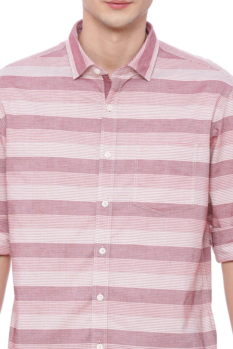 BASICS SLIM FIT STRIPES SHIRT