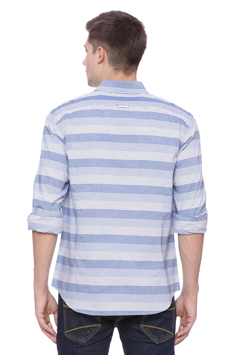 BASICS SLIM FIT STRIPES SHIRT