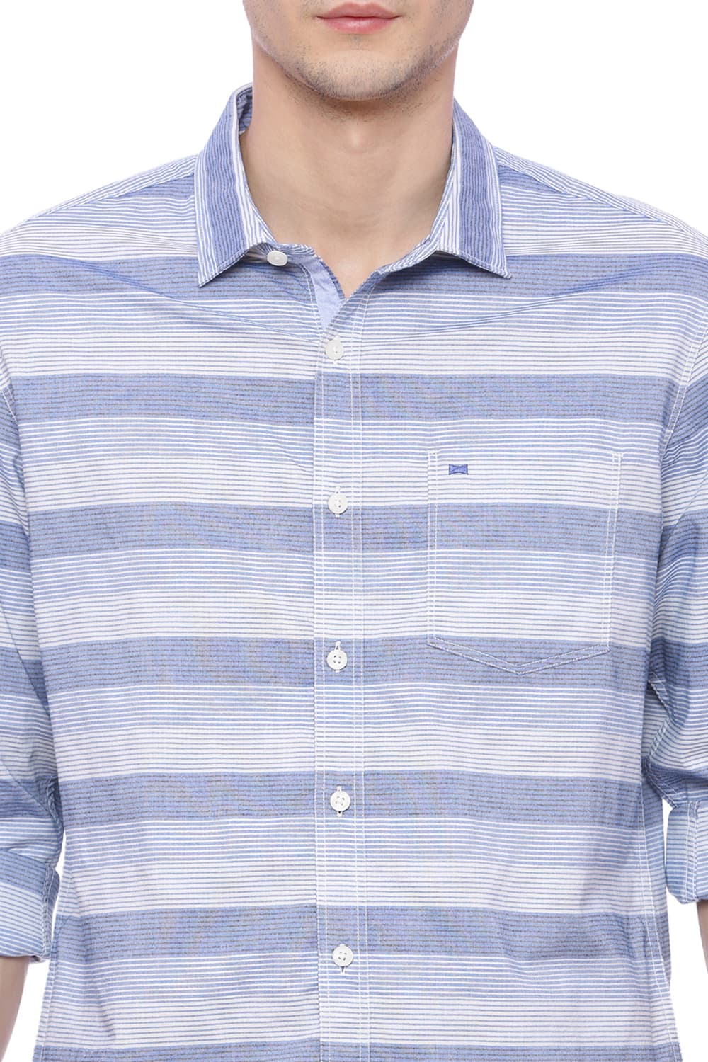 BASICS SLIM FIT STRIPES SHIRT