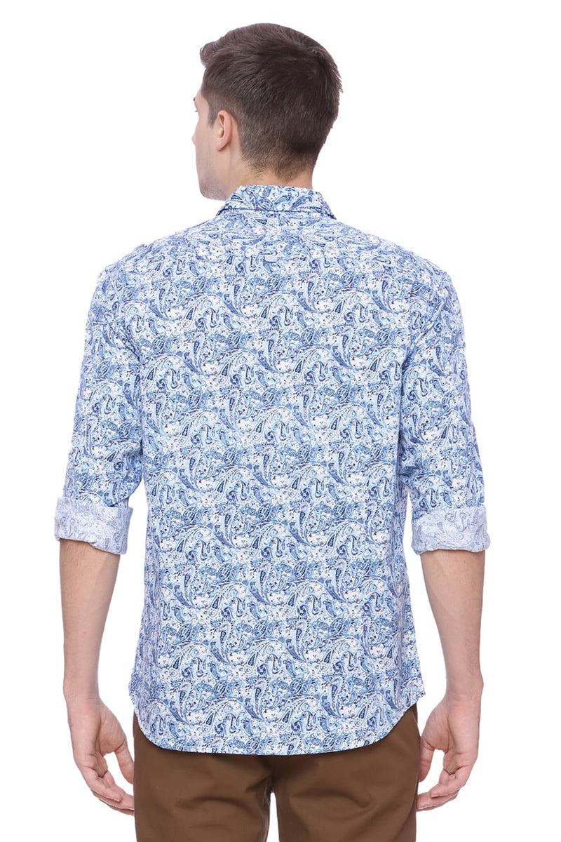 BASICS SLIM FIT PRINTED SHIRT