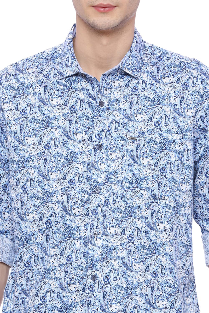 BASICS SLIM FIT PRINTED SHIRT