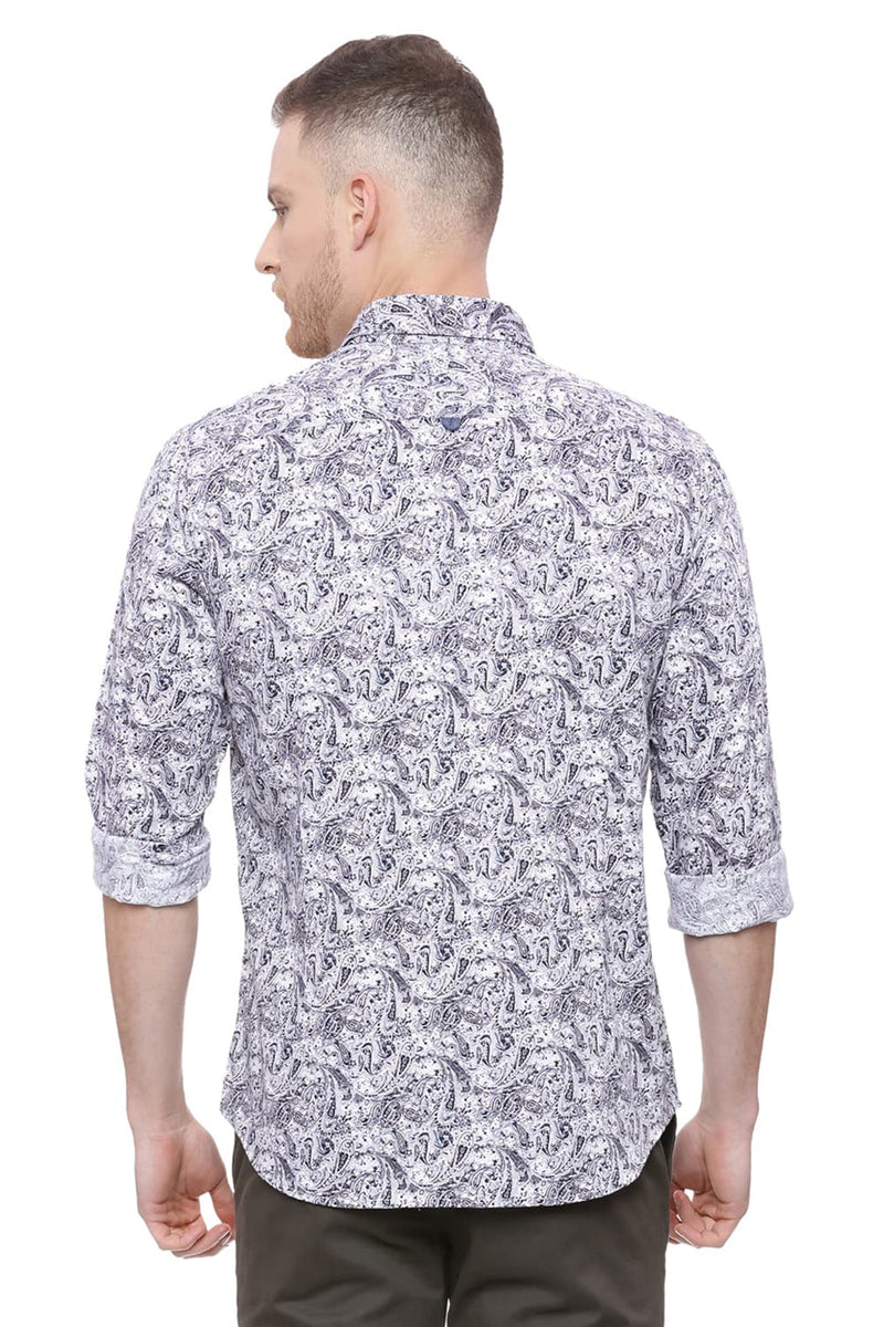 BASICS SLIM FIT PRINTED SHIRT