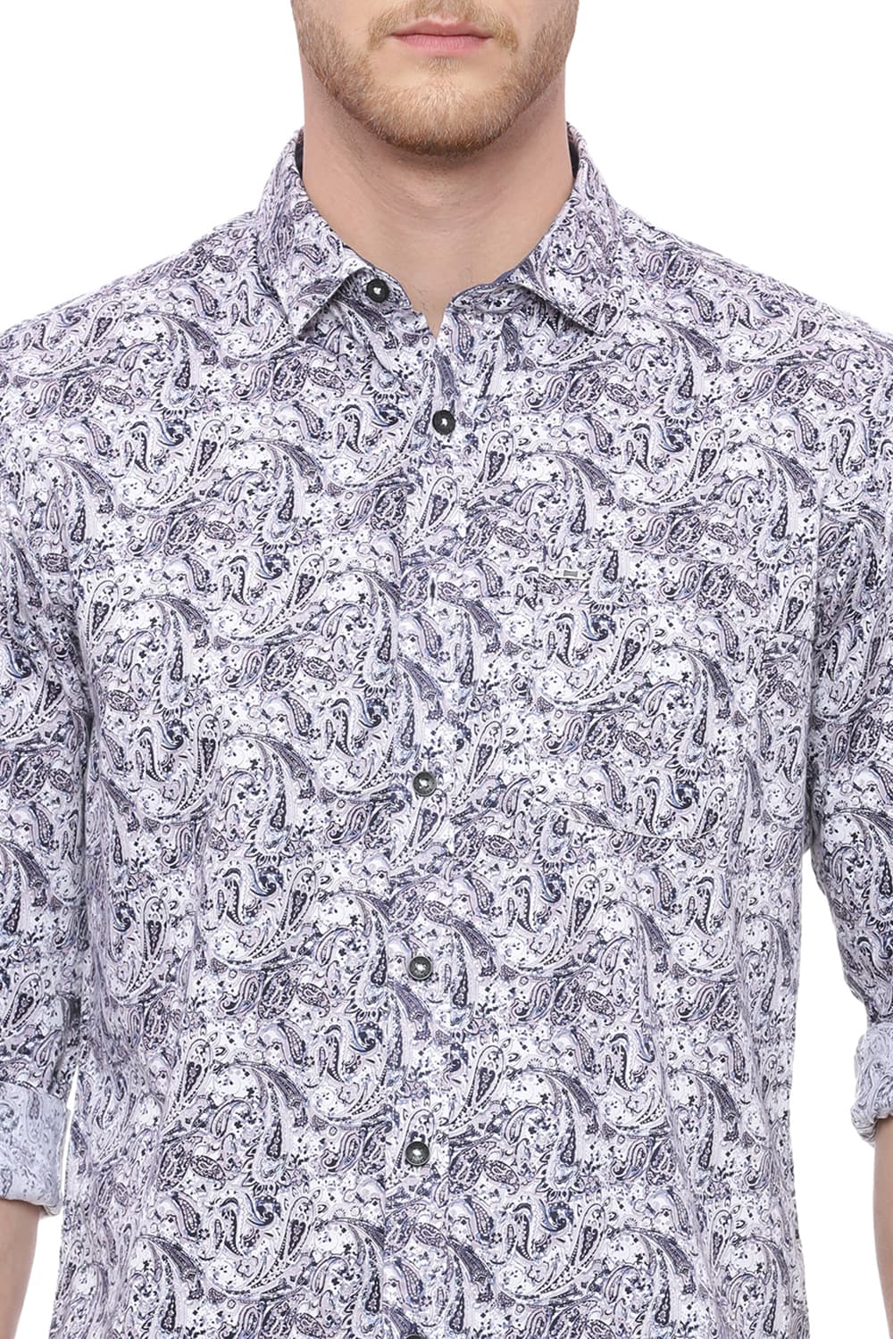 BASICS SLIM FIT PRINTED SHIRT