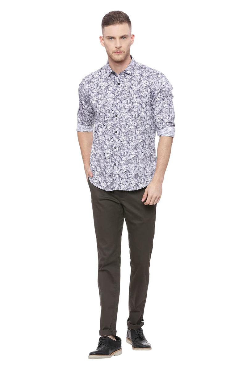 BASICS SLIM FIT PRINTED SHIRT