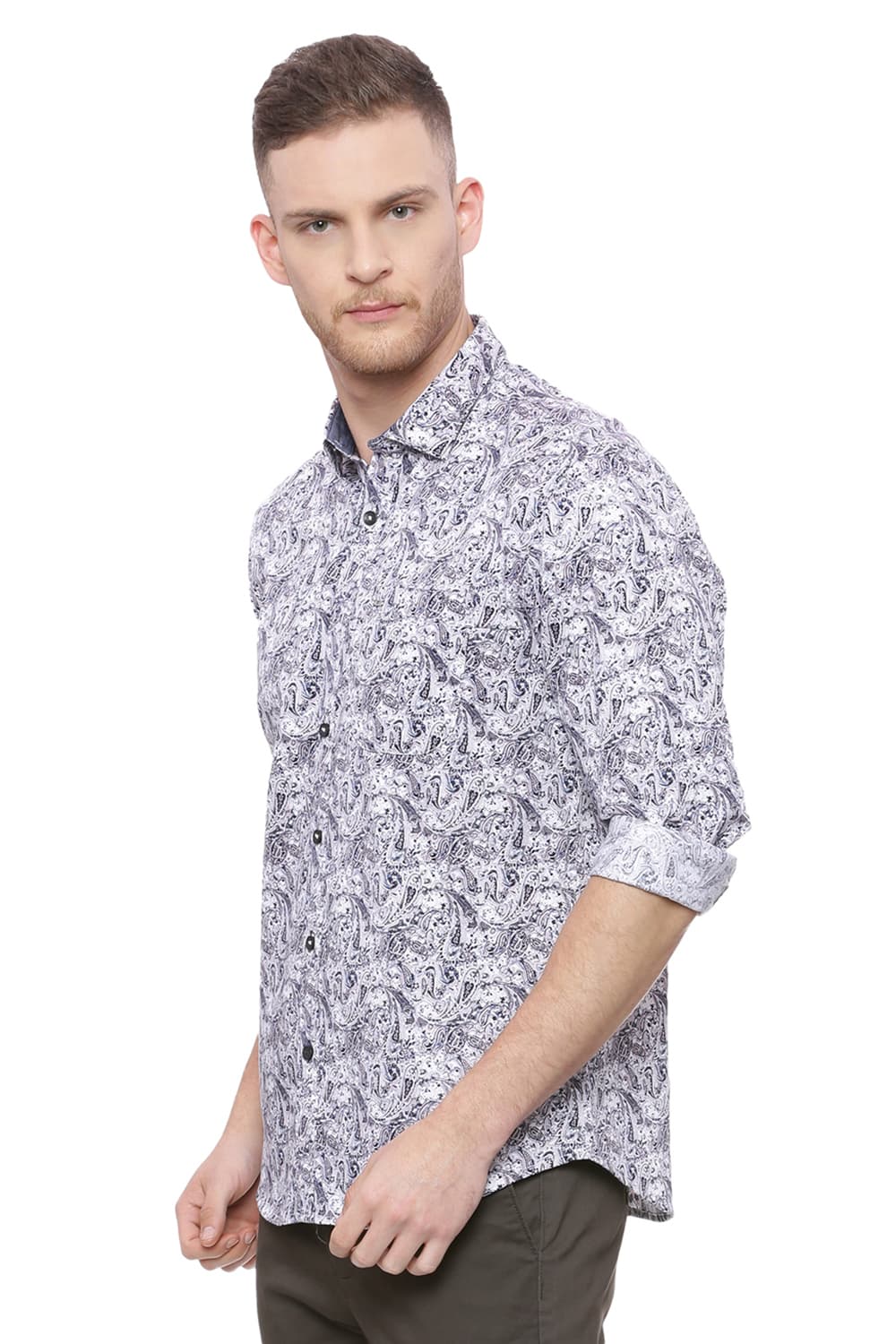 BASICS SLIM FIT PRINTED SHIRT