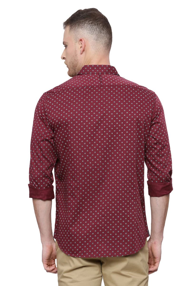 BASICS SLIM FIT PRINTED SHIRT