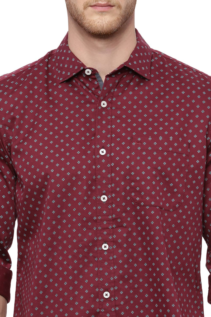 BASICS SLIM FIT PRINTED SHIRT