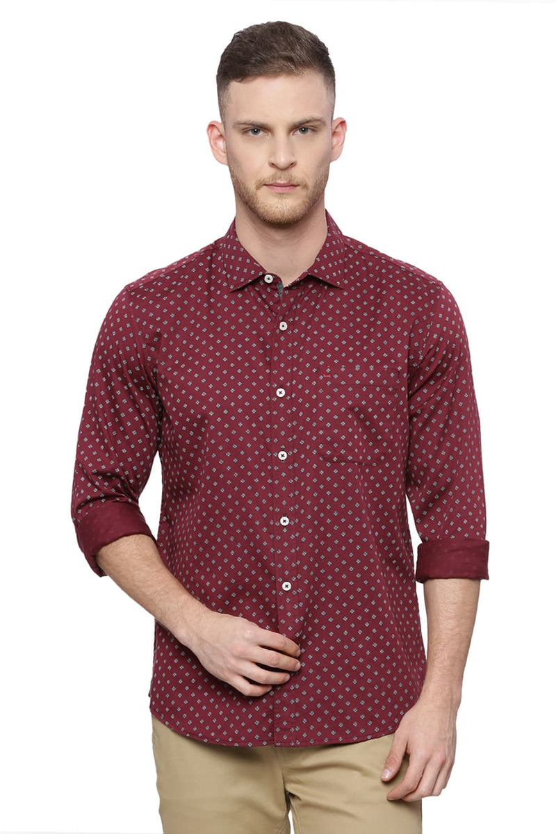 BASICS SLIM FIT PRINTED SHIRT