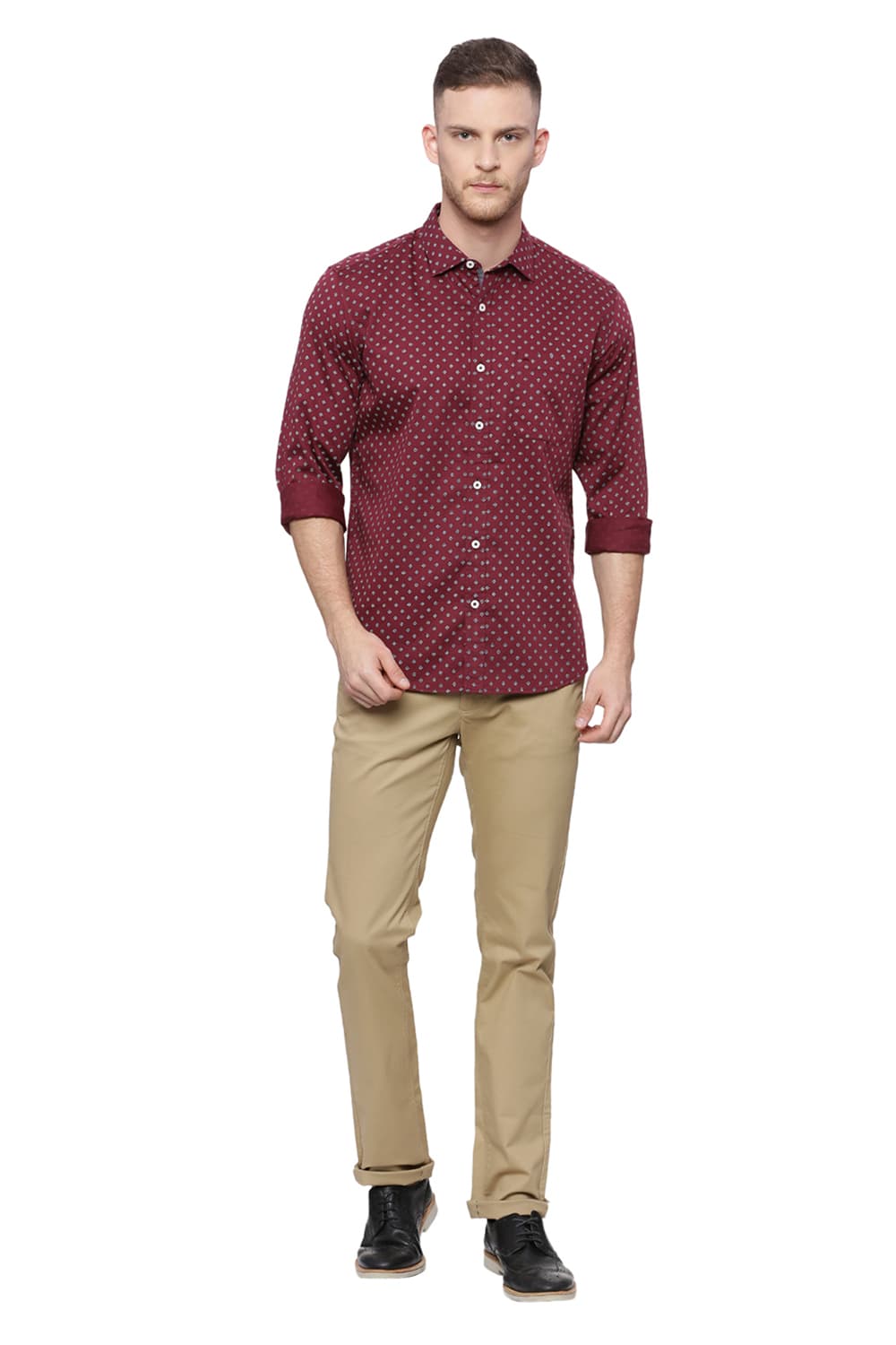 BASICS SLIM FIT PRINTED SHIRT