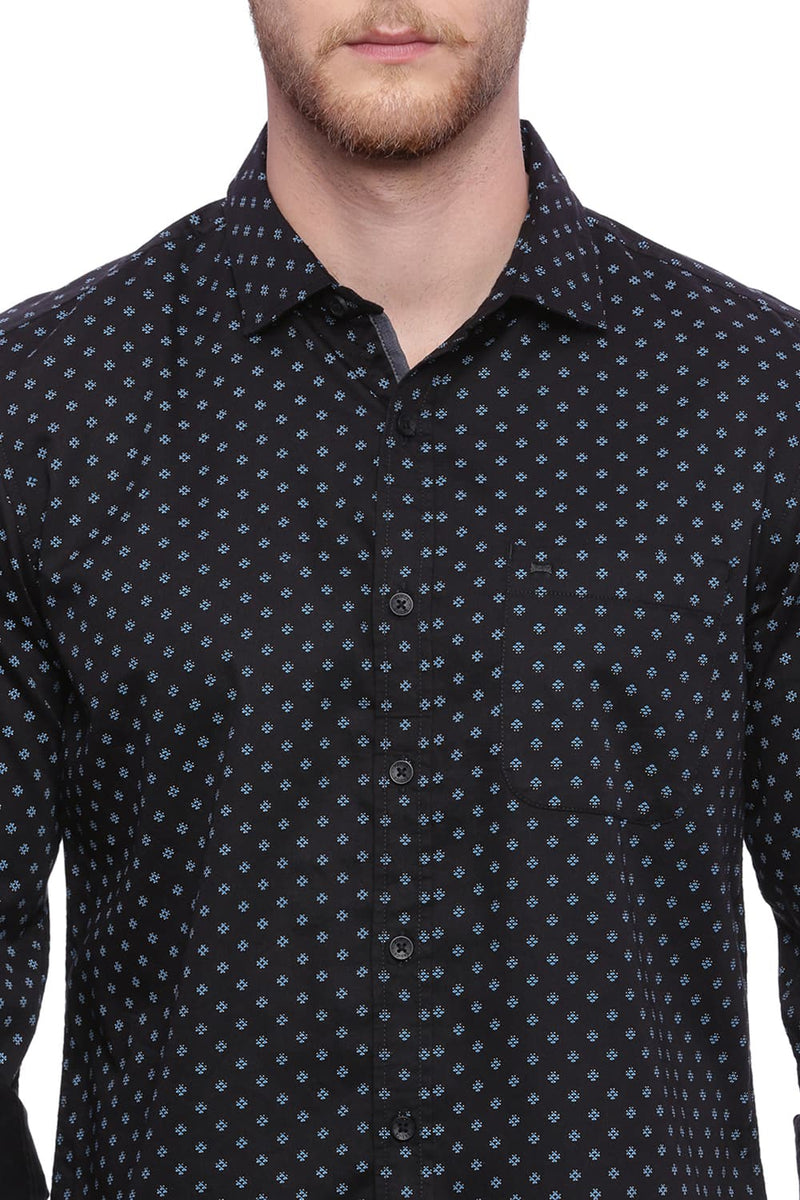 BASICS SLIM FIT PRINTED SHIRT