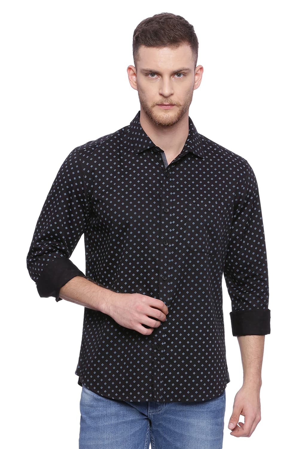 BASICS SLIM FIT PRINTED SHIRT