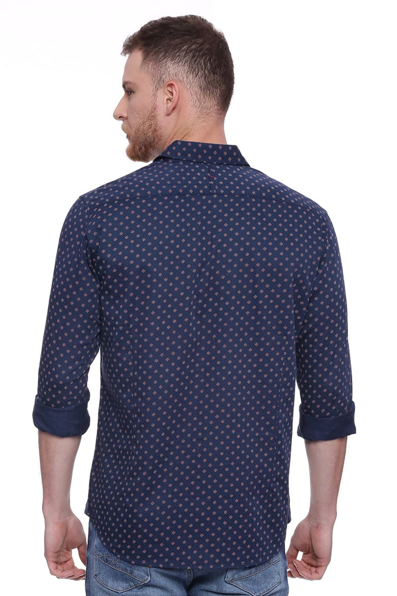 BASICS SLIM FIT PRINTED SHIRT