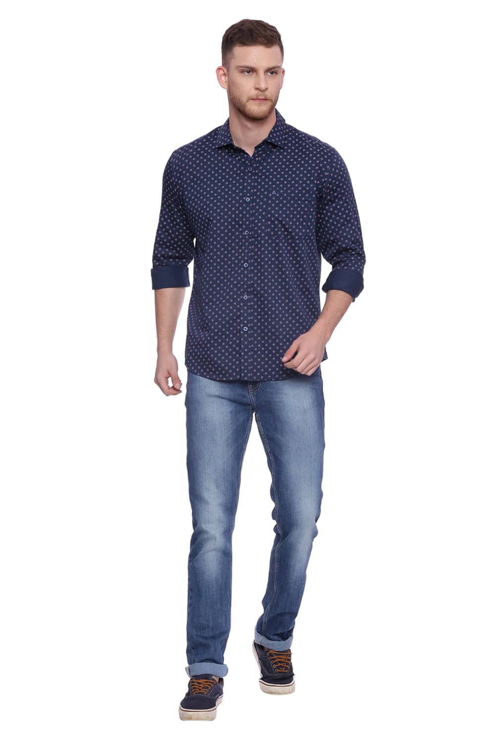 BASICS SLIM FIT PRINTED SHIRT