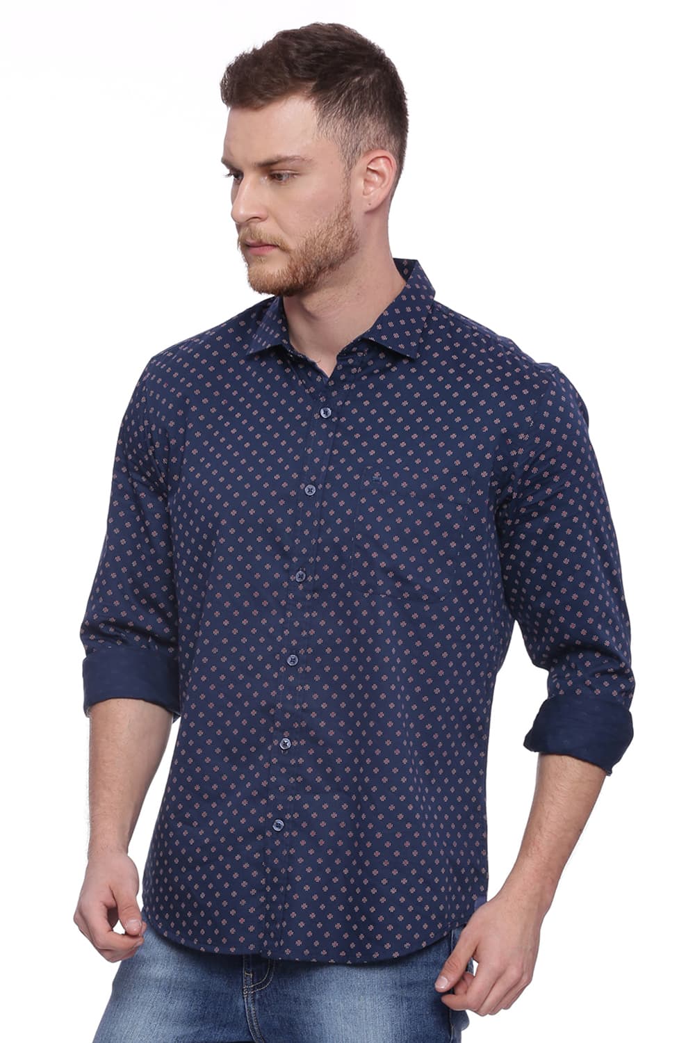 BASICS SLIM FIT PRINTED SHIRT