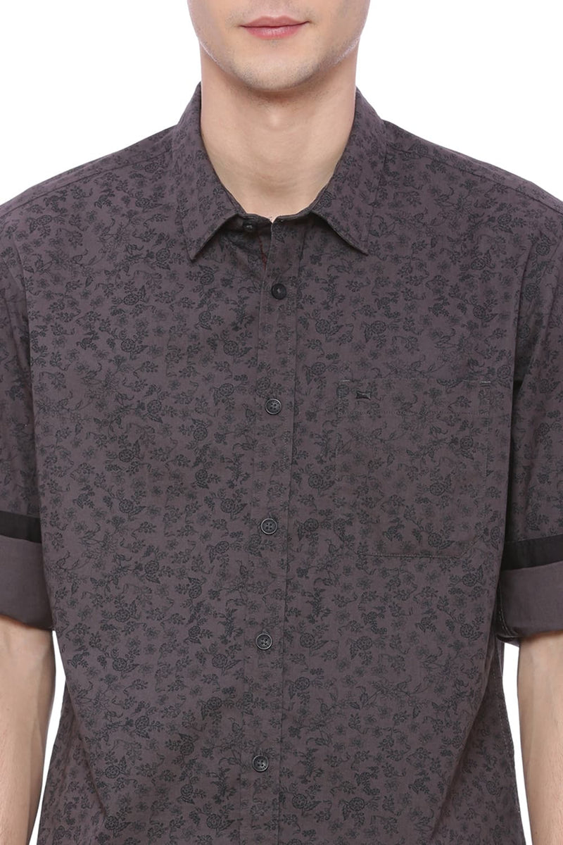 BASICS SLIM FIT PRINTED SHIRT