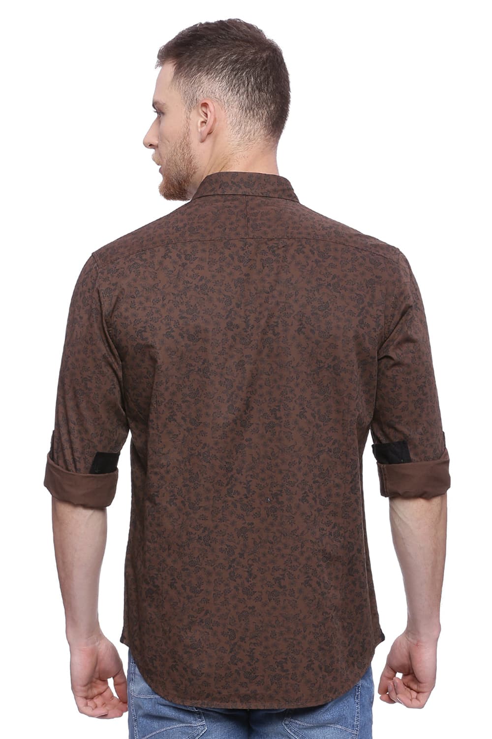 BASICS SLIM FIT PRINTED SHIRT