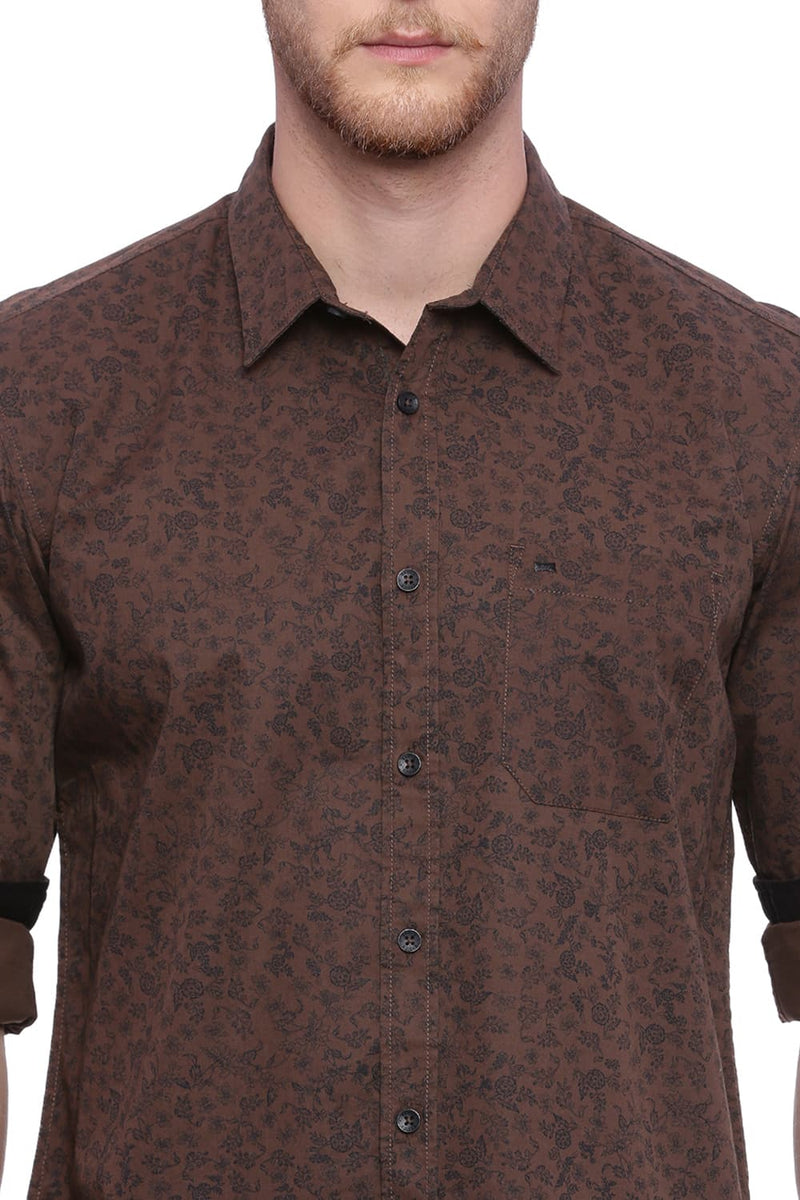 BASICS SLIM FIT PRINTED SHIRT