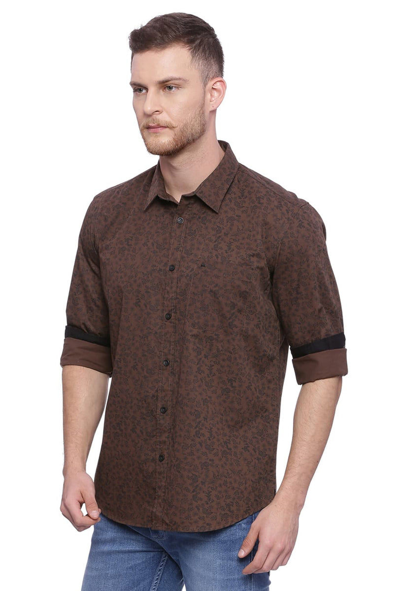 BASICS SLIM FIT PRINTED SHIRT