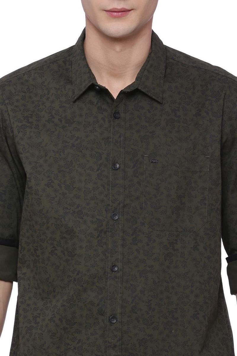 BASICS SLIM FIT PRINTED SHIRT