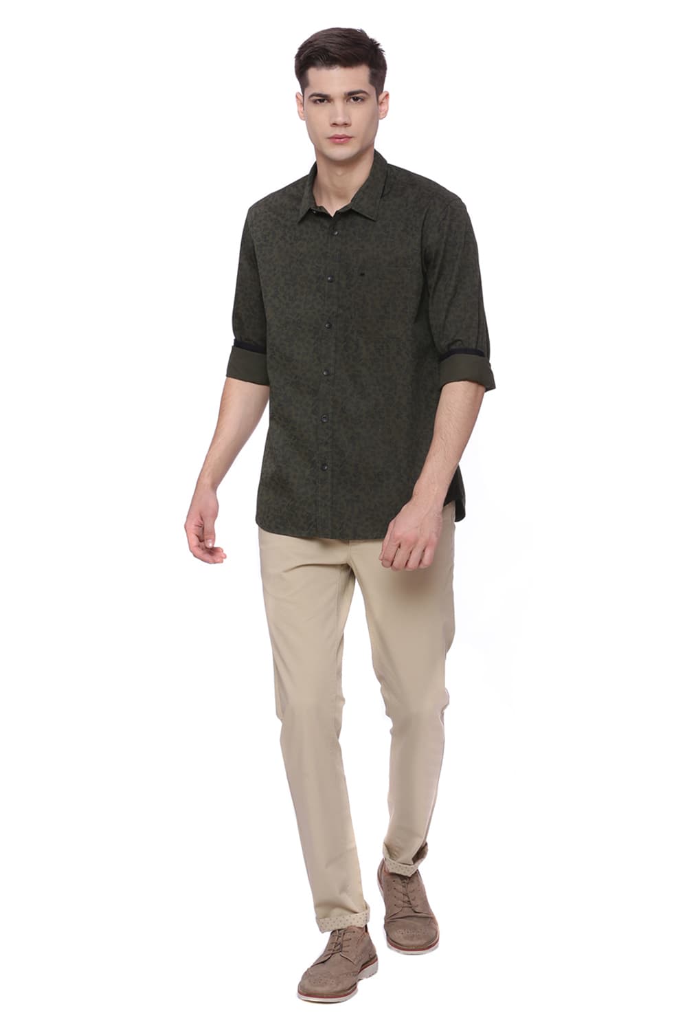 BASICS SLIM FIT PRINTED SHIRT