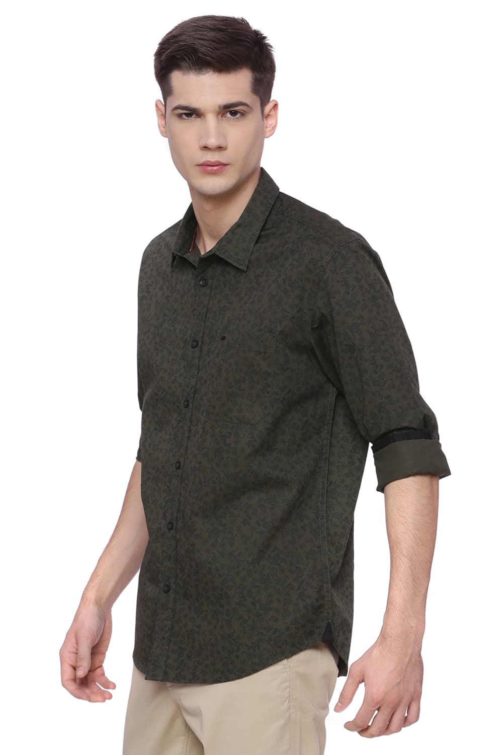 BASICS SLIM FIT PRINTED SHIRT