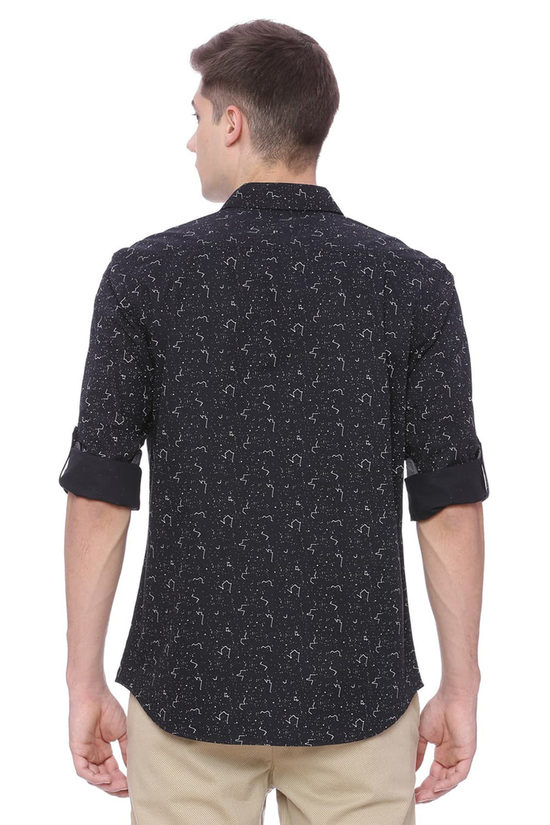 BASICS SLIM FIT PRINTED SHIRT