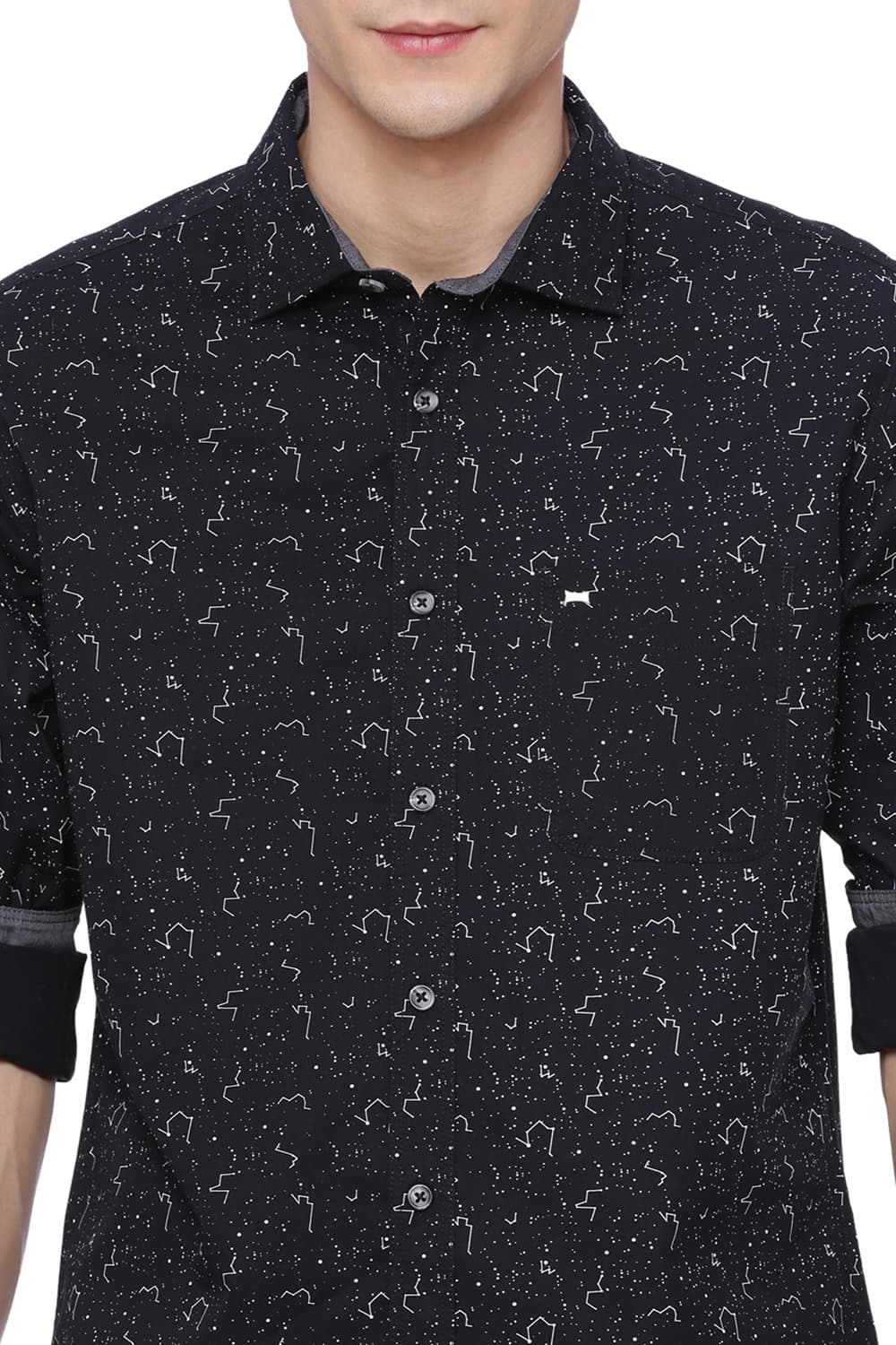 BASICS SLIM FIT PRINTED SHIRT