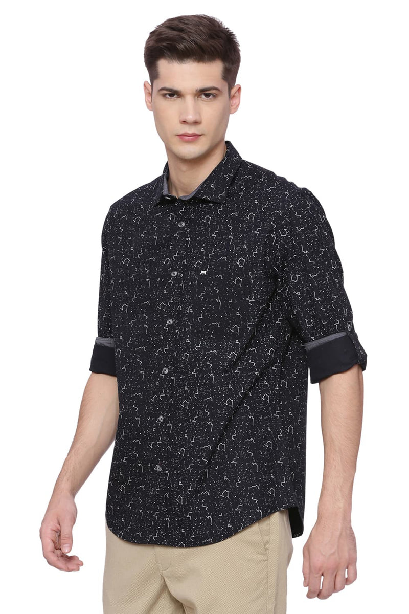 BASICS SLIM FIT PRINTED SHIRT