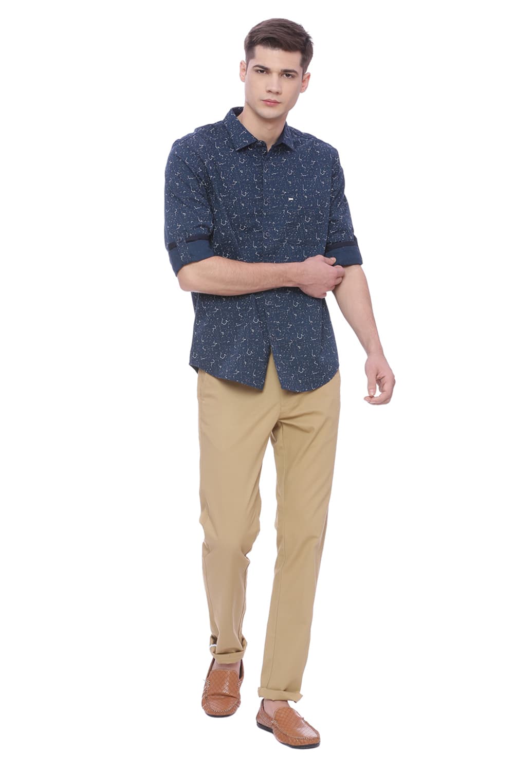 BASICS SLIM FIT PRINTED SHIRT