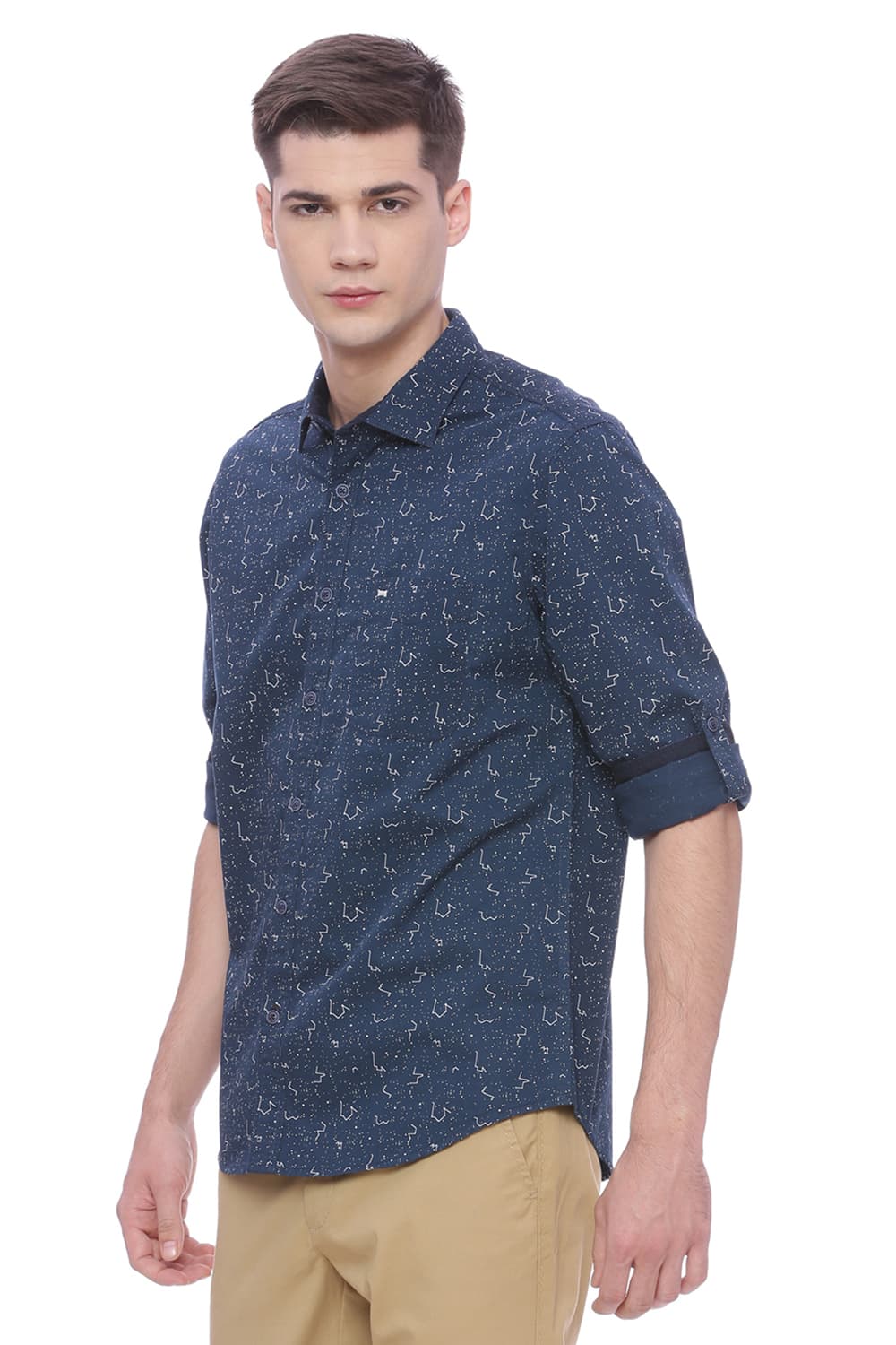 BASICS SLIM FIT PRINTED SHIRT