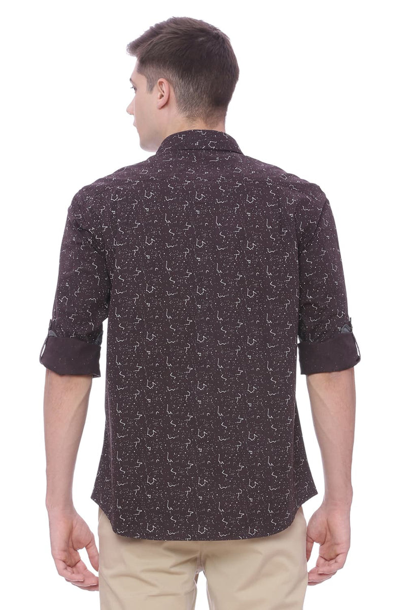 BASICS SLIM FIT PRINTED SHIRT