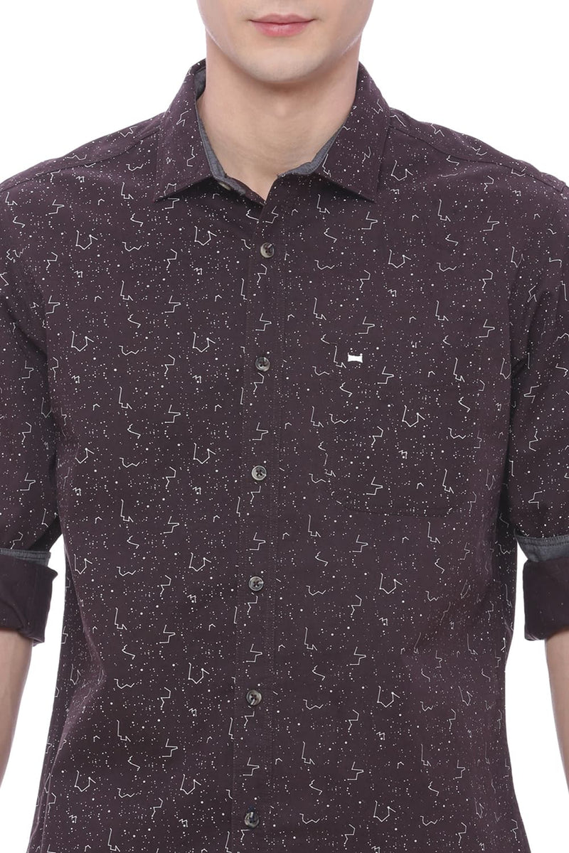 BASICS SLIM FIT PRINTED SHIRT