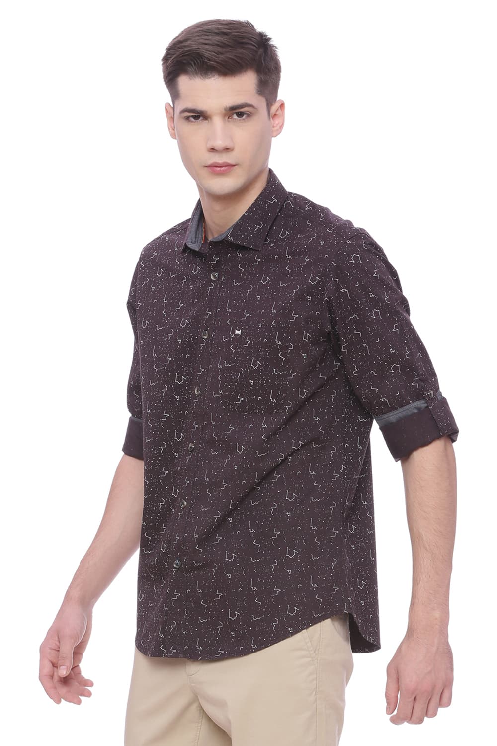 BASICS SLIM FIT PRINTED SHIRT