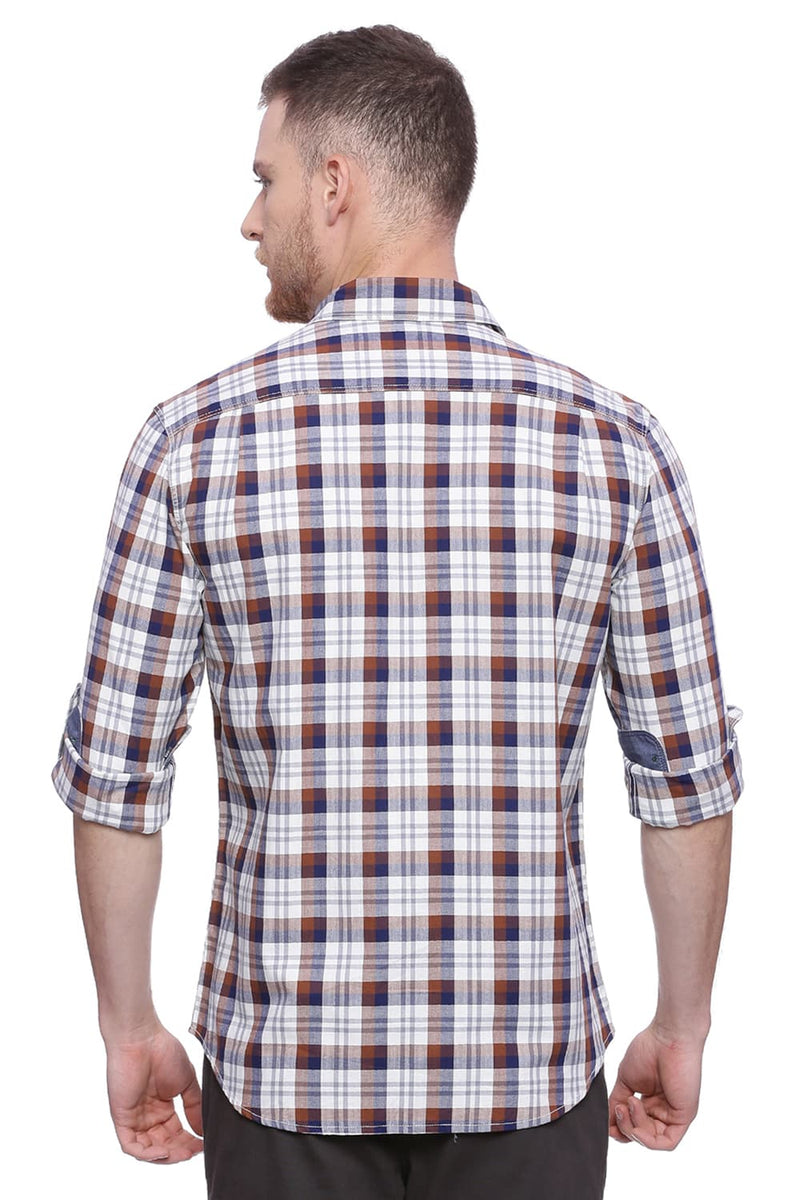 BASICS SLIM FIT CHECKS SHIRT