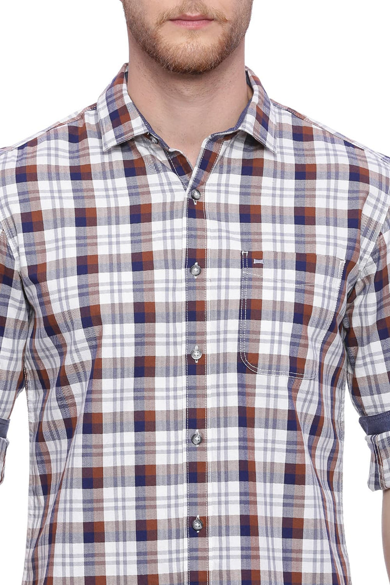 BASICS SLIM FIT CHECKS SHIRT